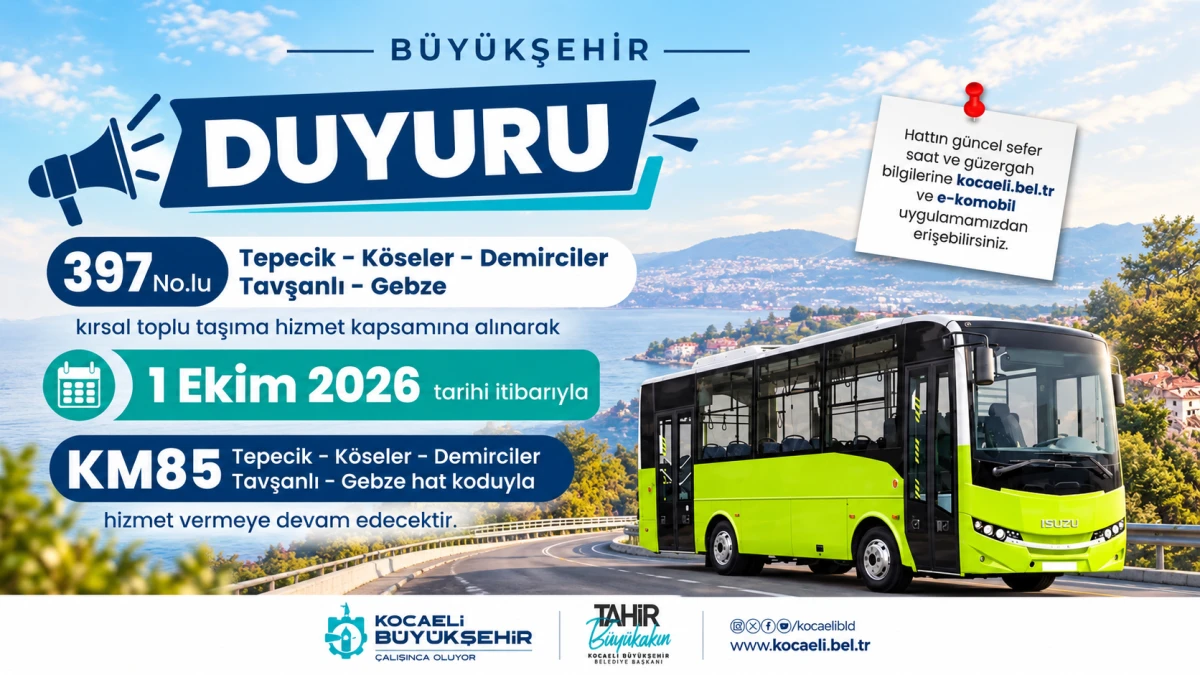 397 No&rsquo;lu Hattın Yeni Koduyla İlgili &Ouml;nemli Duyuru