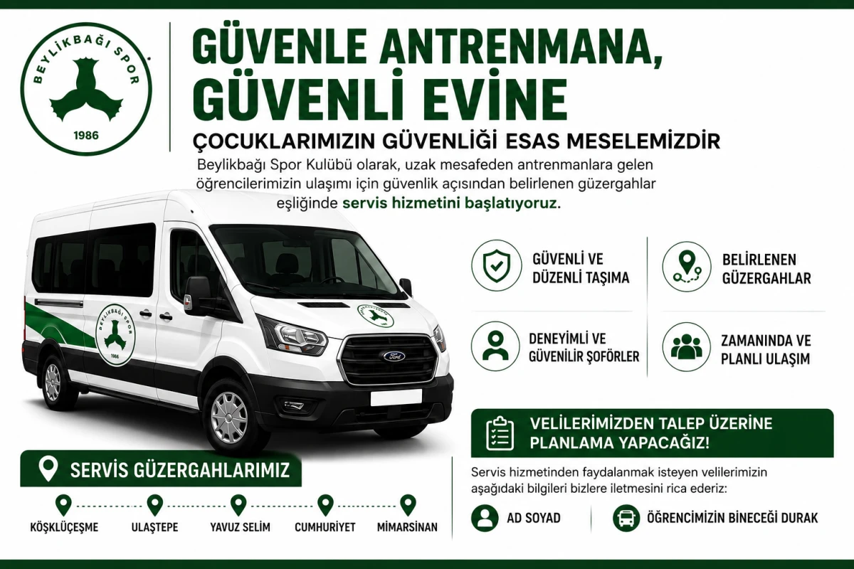Beylikbağı Spor Kul&uuml;b&uuml;'nden &ouml;ğrenciler i&ccedil;in g&uuml;venli servis hizmeti